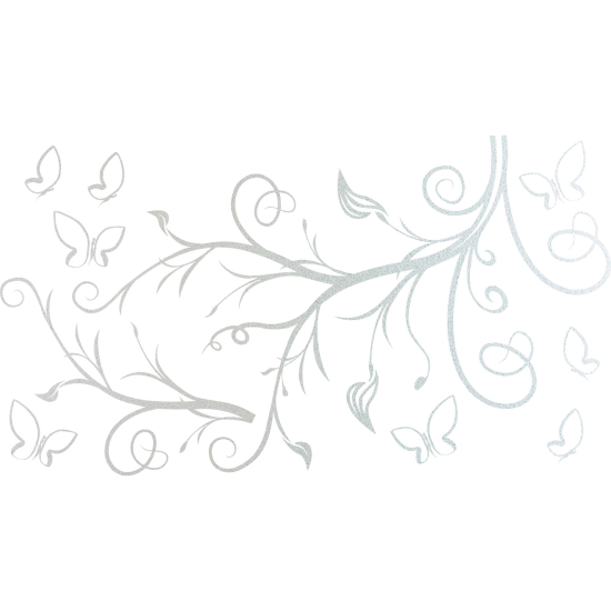 Frosted Window Glass Sticker - Butterfly Branch