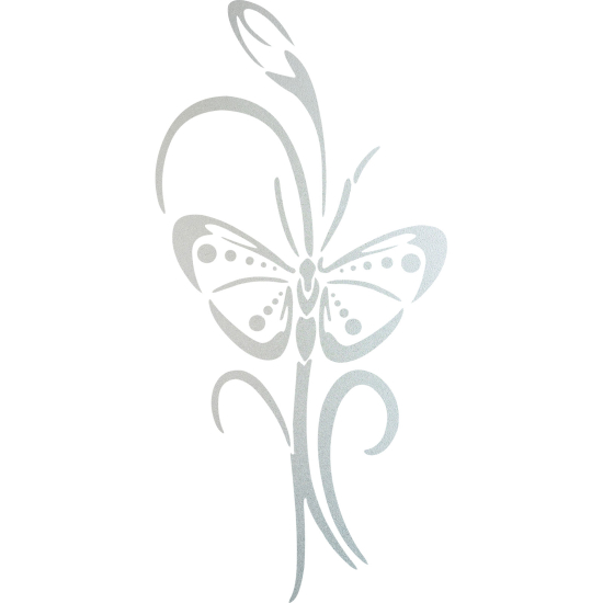 Frosted Window Glass Sticker - Butterfly Flower