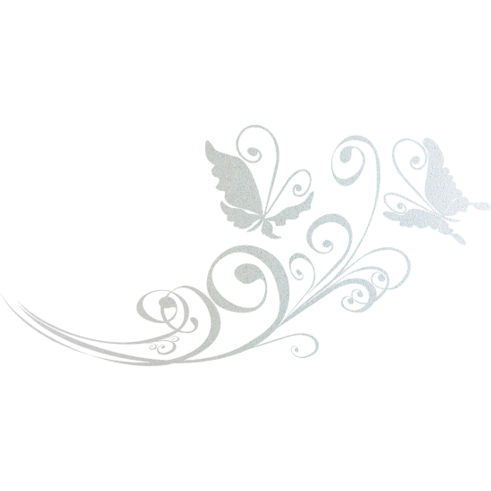 Frosted Window Glass Sticker - Butterfly Flowers