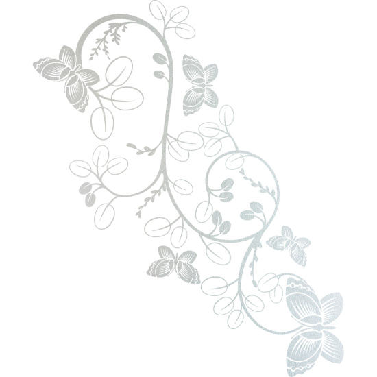 Frosted Window Glass Sticker - Butterfly Flowers