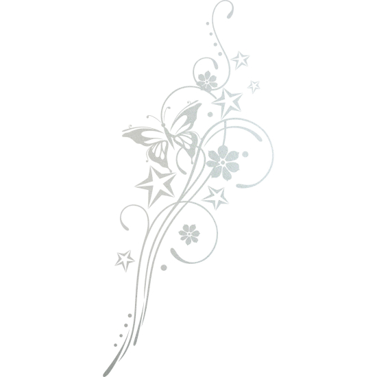 Frosted Window Glass Sticker - Butterfly Flowers