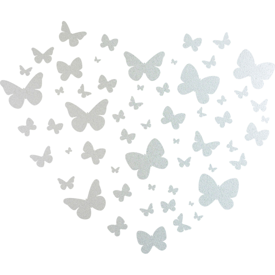 Frosted Window Glass Sticker - Butterfly Heart