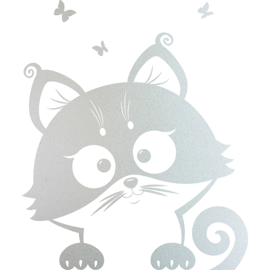 Frosted Window Glass Sticker - Cat