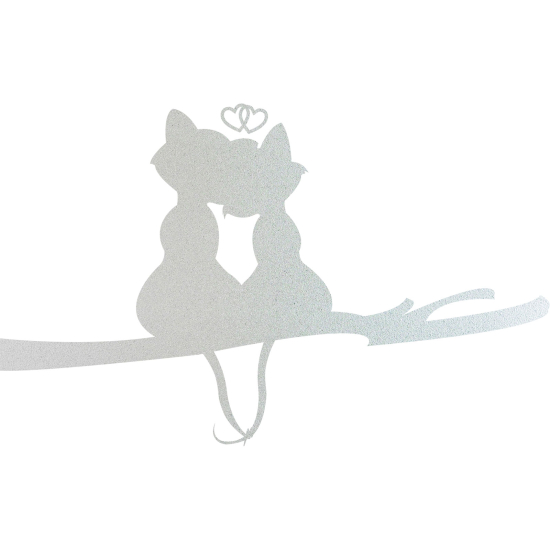 Frosted Window Glass Sticker - Cats Love