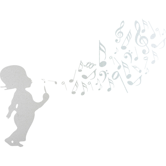 Frosted Window Glass Sticker - Children's Music Notes