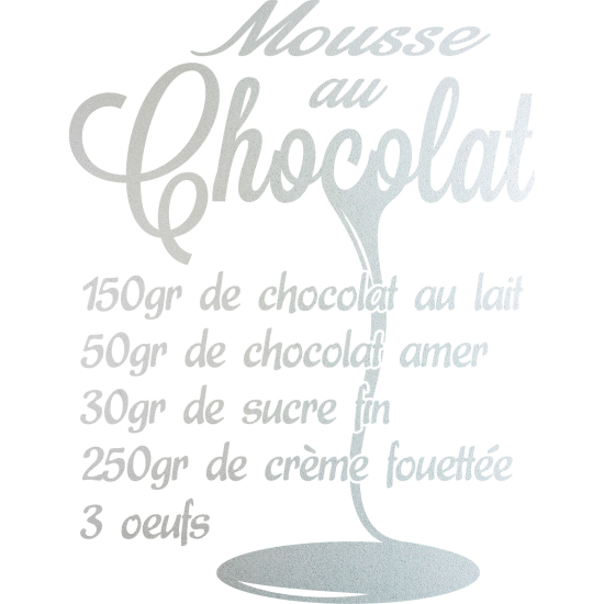 Frosted Window Glass Sticker - Chocolate mousse recipe