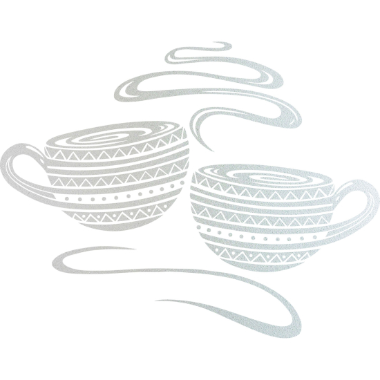 Frosted Window Glass Sticker - Coffee cups