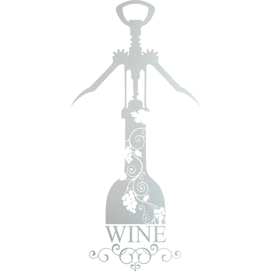 Frosted Window Glass Sticker - Corkscrew