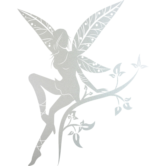 Frosted Window Glass Sticker - Fairy Flowers