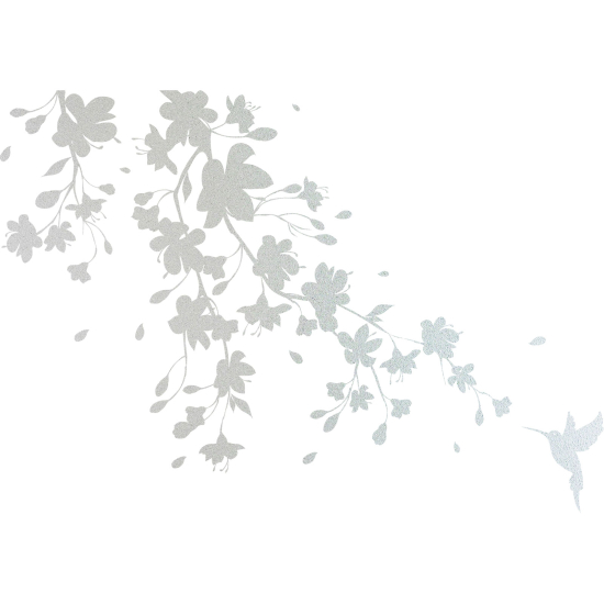 Frosted Window Glass Sticker - Floral branch