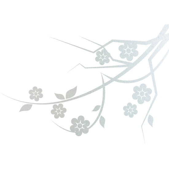 Frosted Window Glass Sticker - Floral branch