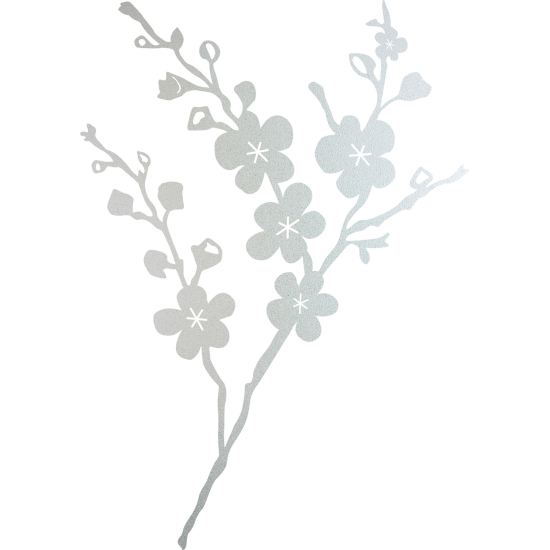 Frosted Window Glass Sticker - Floral branch