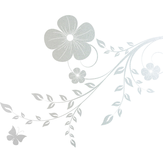 Frosted Window Glass Sticker - Floral branch