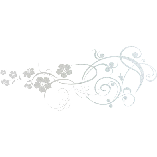 Frosted Window Glass Sticker - Floral composition