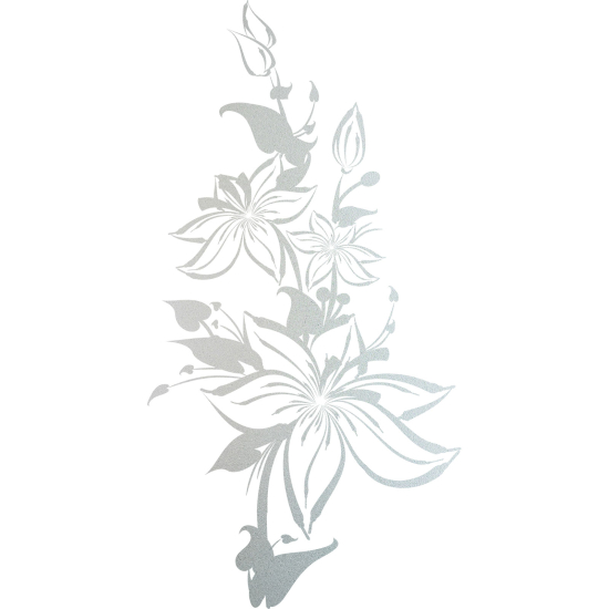 Frosted Window Glass Sticker - Floral composition