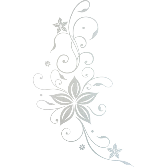 Frosted Window Glass Sticker - Floral composition