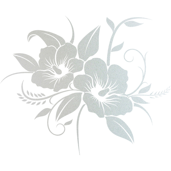 Frosted Window Glass Sticker - Flowers