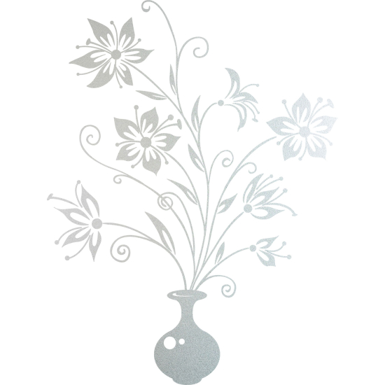 Frosted Window Glass Sticker - Flowers