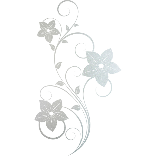 Frosted Window Glass Sticker - Flowers