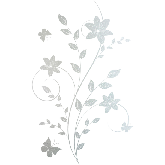 Frosted Window Glass Sticker - Flowers