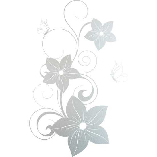 Frosted Window Glass Sticker - Flowers