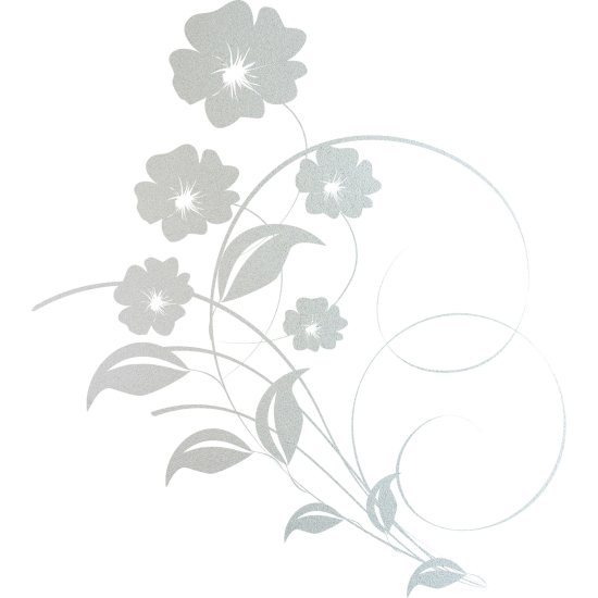 Frosted Window Glass Sticker - Flowers