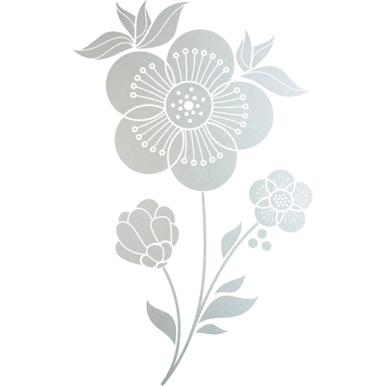 Frosted Window Glass Sticker - Flowers