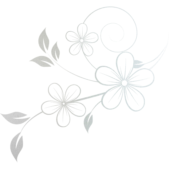 Frosted Window Glass Sticker - Flowers