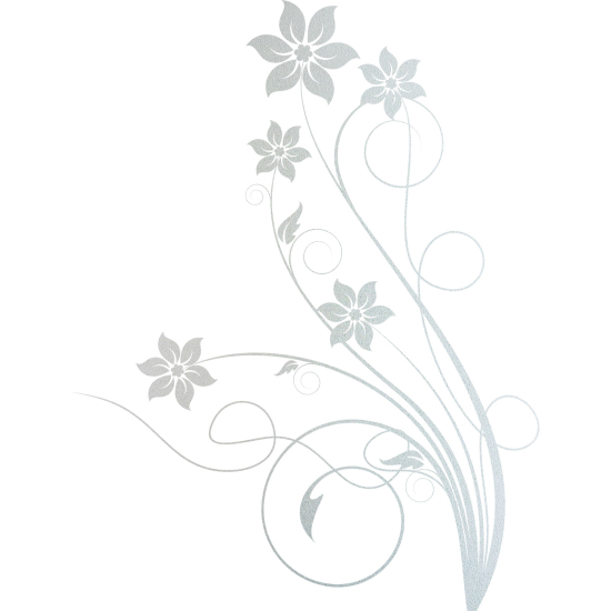 Frosted Window Glass Sticker - Flowers