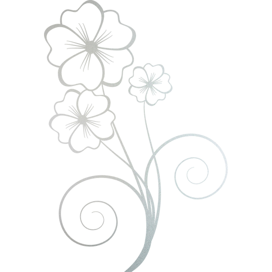 Frosted Window Glass Sticker - Flowers