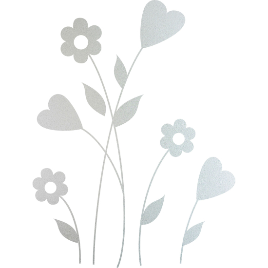 Frosted Window Glass Sticker - Flowers