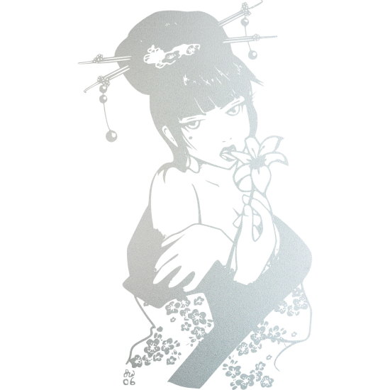 Frosted Window Glass Sticker - Geisha