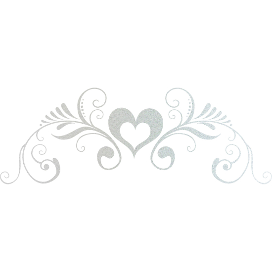 Frosted Window Glass Sticker - Heart Headboard