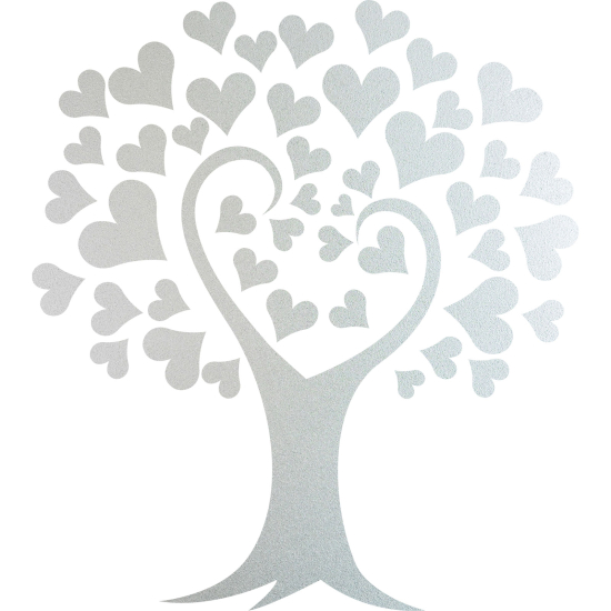 Frosted Window Glass Sticker - Heart Tree