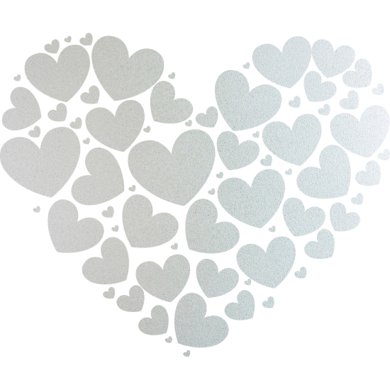 Frosted Window Glass Sticker - Hearts