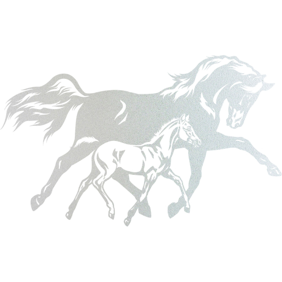 Frosted Window Glass Sticker - Horses