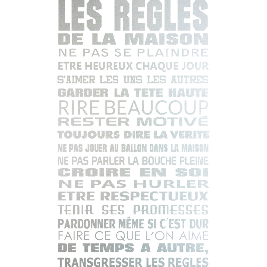 Frosted Window Glass Sticker - House Rules Quote