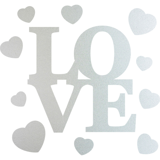 Frosted Window Glass Sticker - Love