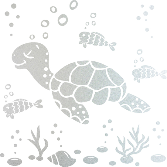 Frosted Window Glass Sticker - Marine Turtle Set Of