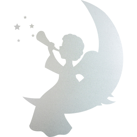 Frosted Window Glass Sticker - Moon Angel