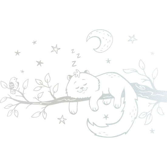 Frosted Window Glass Sticker - Moon Cat