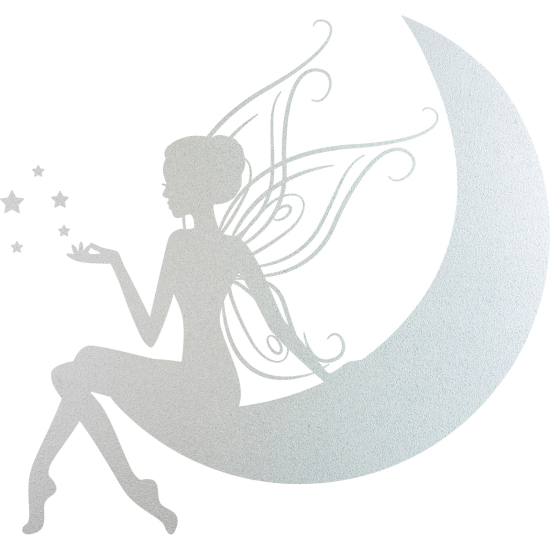 Frosted Window Glass Sticker - Moon Fairy