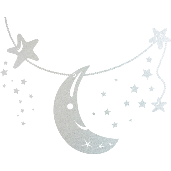 Frosted Window Glass Sticker - Moon Stars