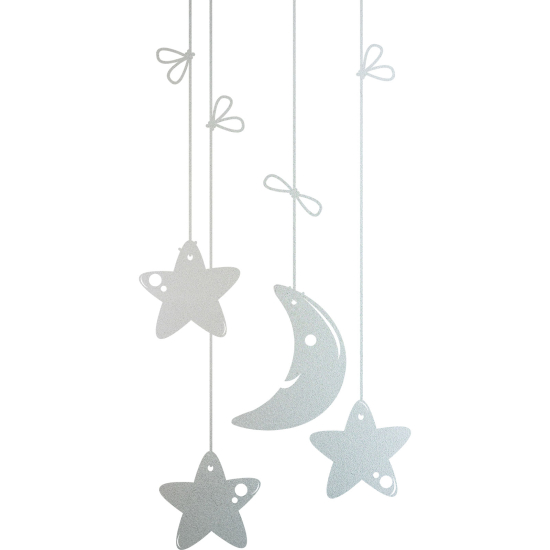 Frosted Window Glass Sticker - Moon Stars