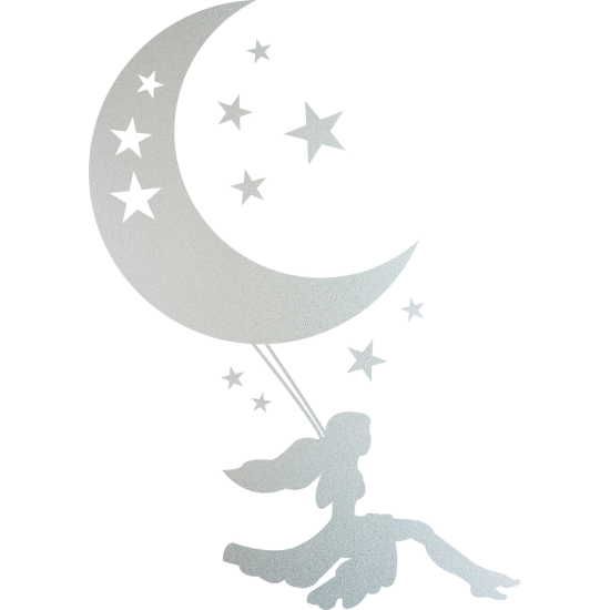 Frosted Window Glass Sticker - Moon Swing