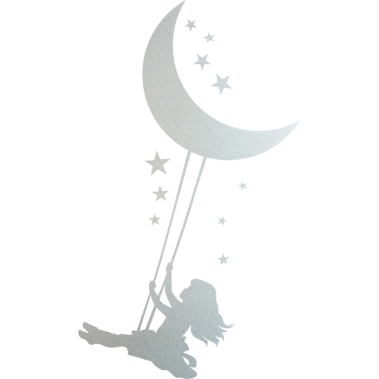 Frosted Window Glass Sticker - Moon Swing