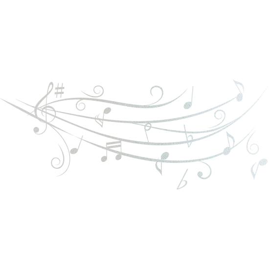 Frosted Window Glass Sticker - Musical staff