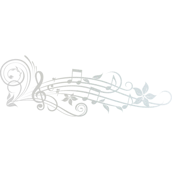 Frosted Window Glass Sticker - Musical staff