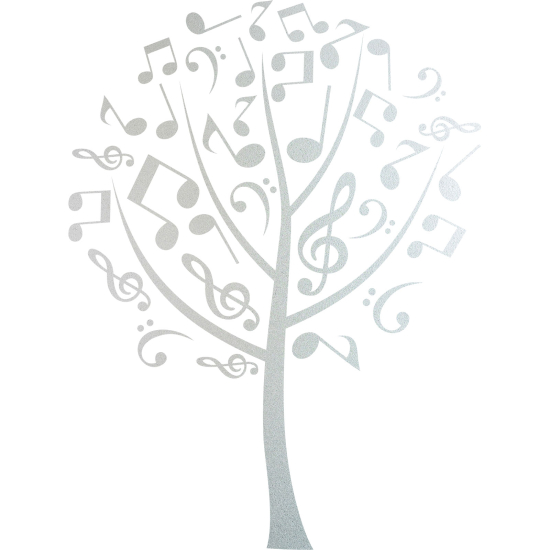 Frosted Window Glass Sticker - Musical tree