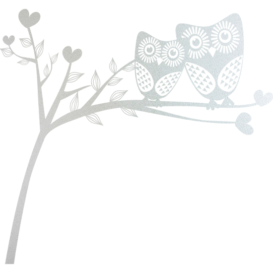 Frosted Window Glass Sticker - Owl Tree